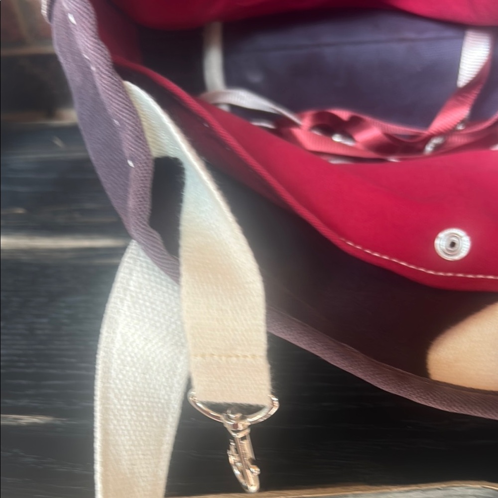 Lands' End Red and Black Tote Bag Durable Canvas - Picture 9 of 13